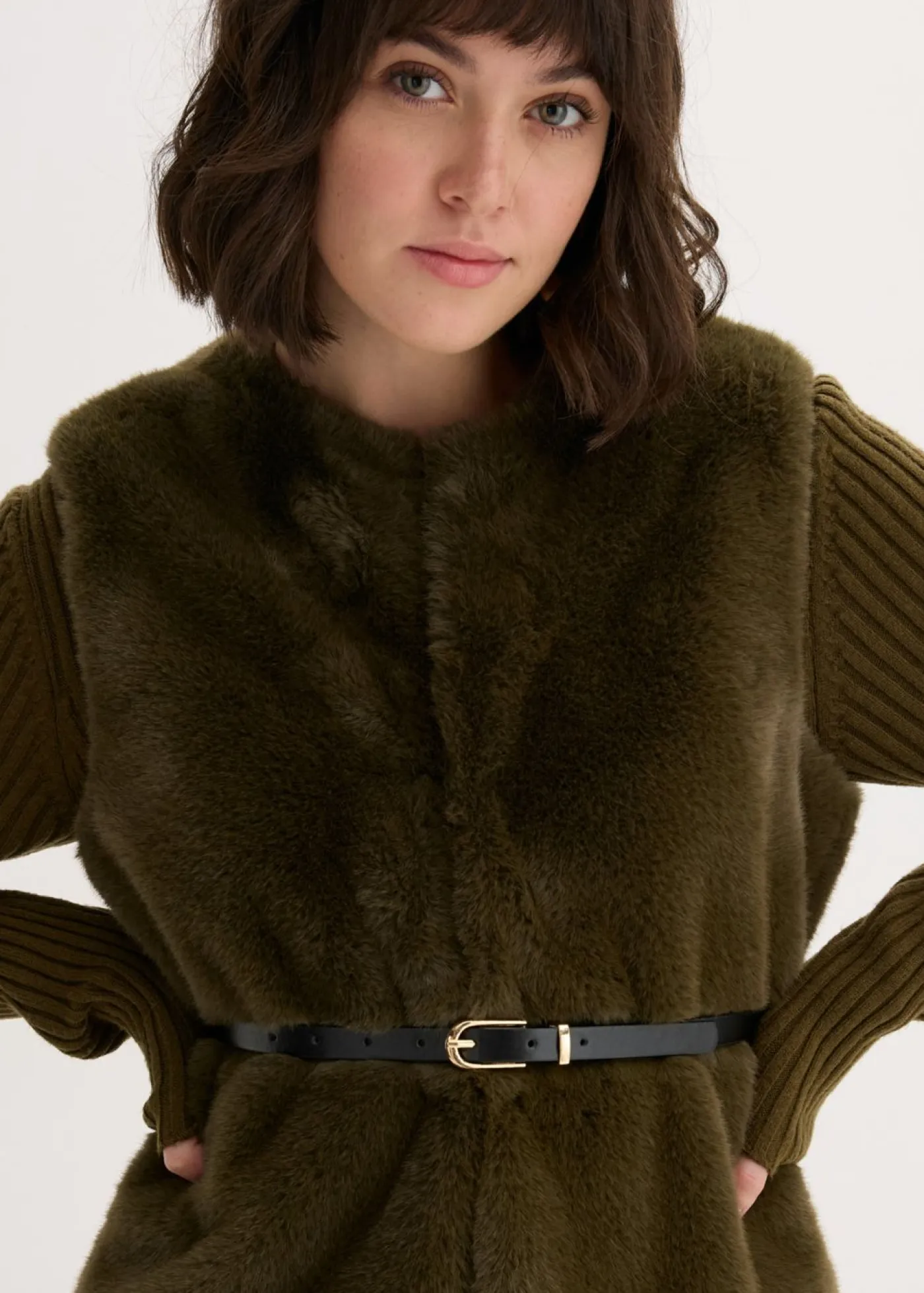 Outlet Chaleco de pelo sintético Mujer Chaquetas Y Abrigos