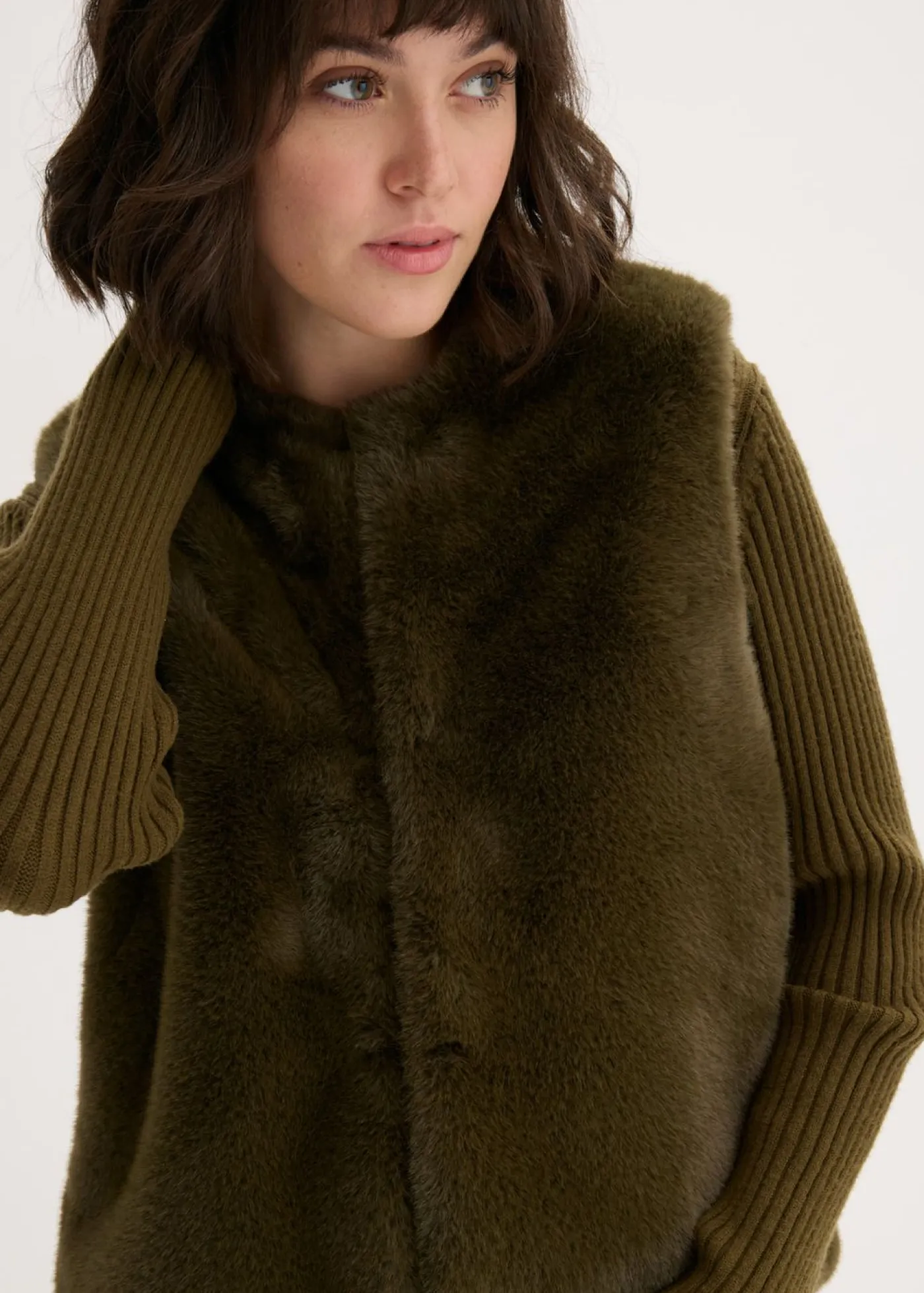 Outlet Chaleco de pelo sintético Mujer Chaquetas Y Abrigos