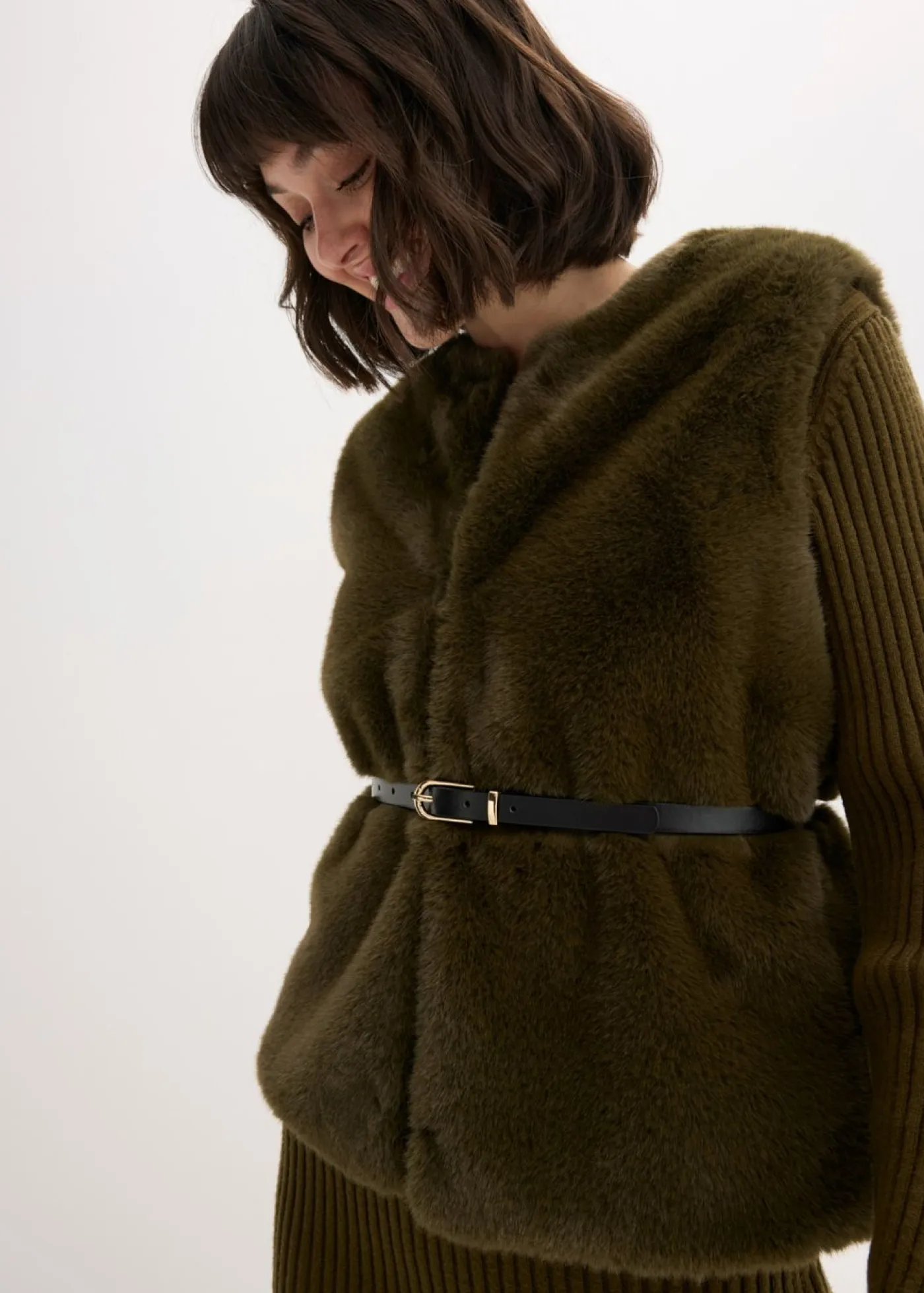Outlet Chaleco de pelo sintético Mujer Chaquetas Y Abrigos