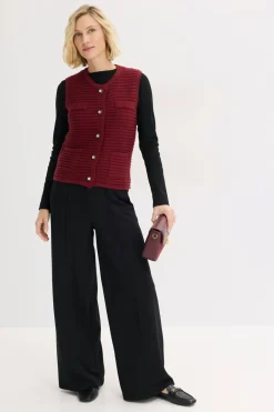 Outlet Chaleco de punto con contenido de viscosa Mujer Chaquetas Y Abrigos|Ropa De Punto