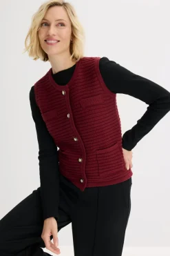 Outlet Chaleco de punto con contenido de viscosa Mujer Chaquetas Y Abrigos|Ropa De Punto