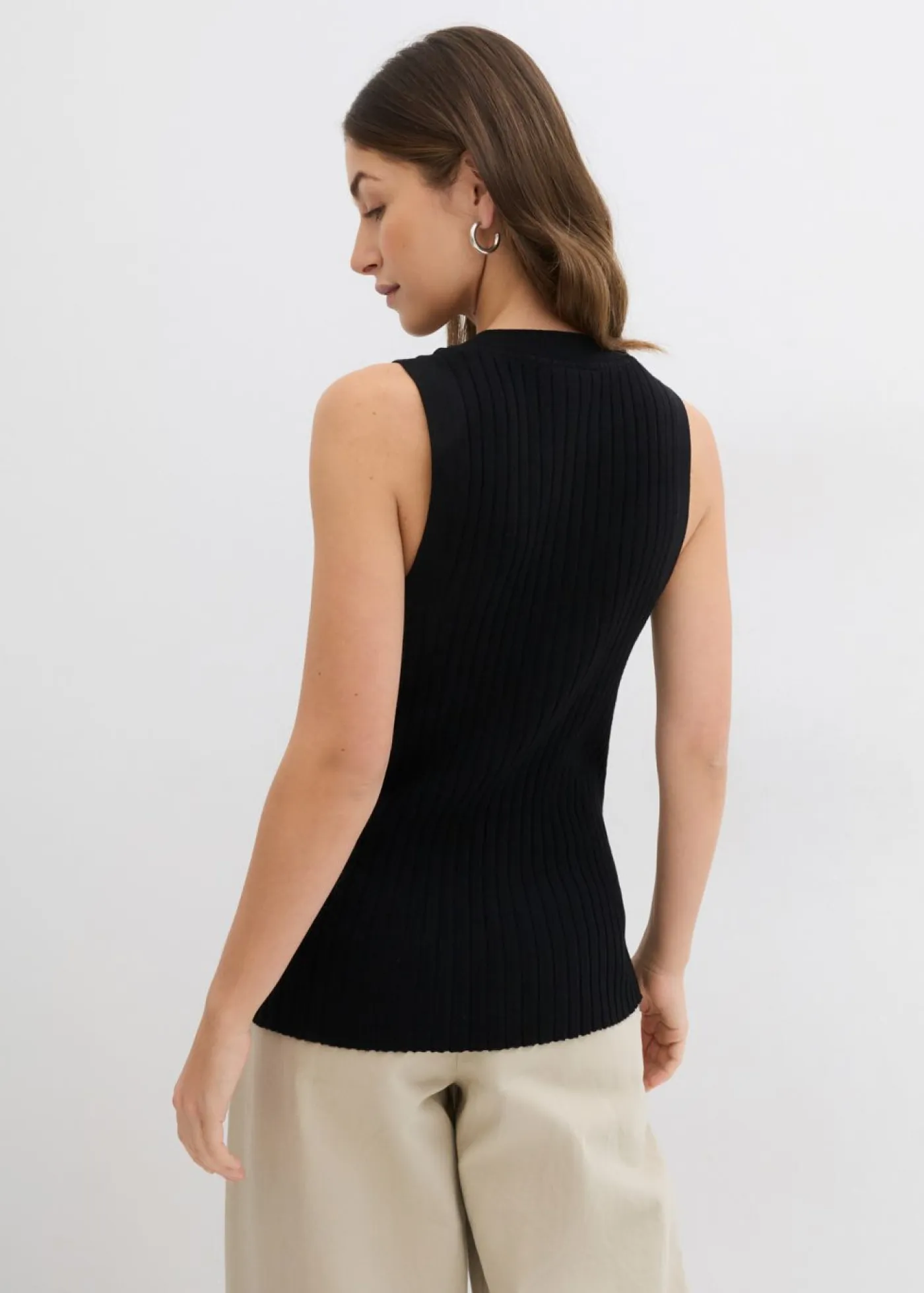 Clearance Chaleco de punto de canalé Mujer Chaquetas Y Abrigos|Novedades