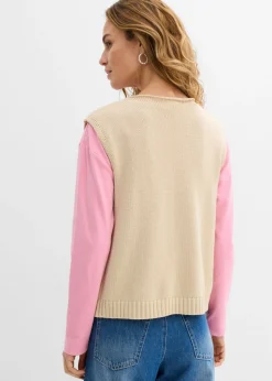 Best Chaleco de punto de mezcla de algodón Mujer Chaquetas Y Abrigos|Ropa De Punto