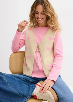 Best Chaleco de punto de mezcla de algodón Mujer Chaquetas Y Abrigos|Ropa De Punto