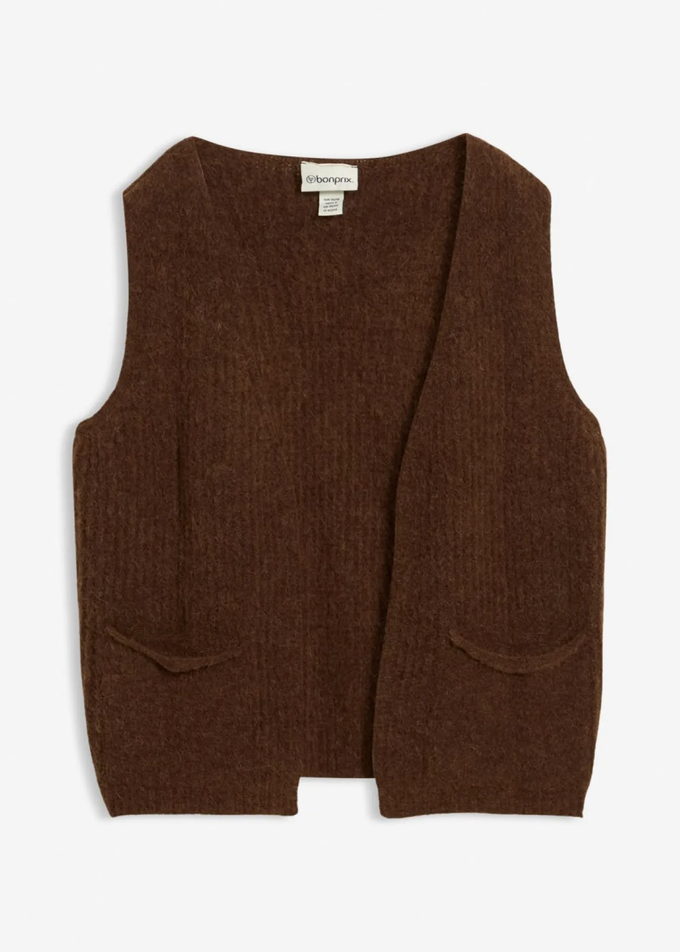 Chaleco de punto grueso con lana de alpaca Mujer Premium|Jerséis