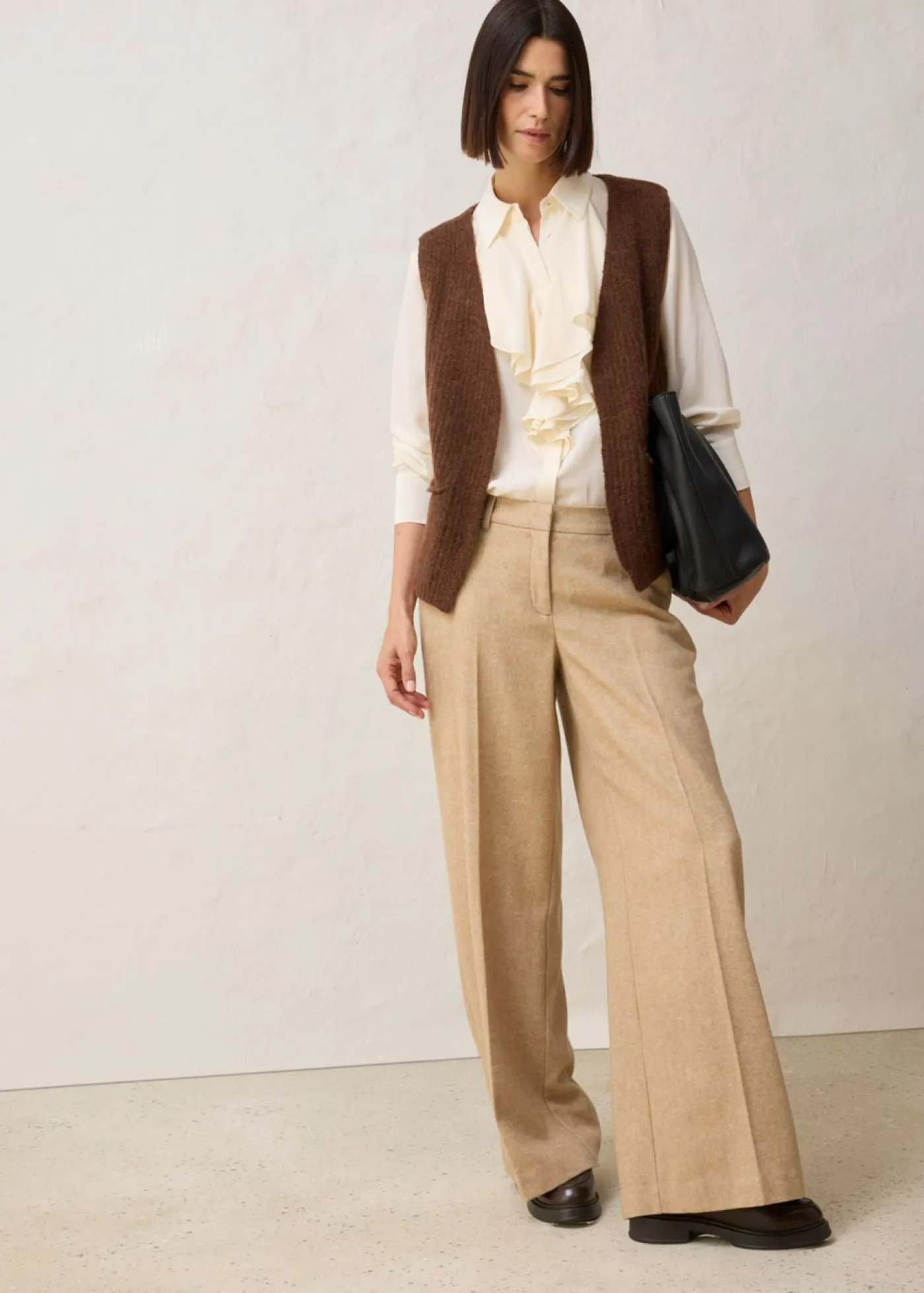 Chaleco de punto grueso con lana de alpaca Mujer Premium|Jerséis