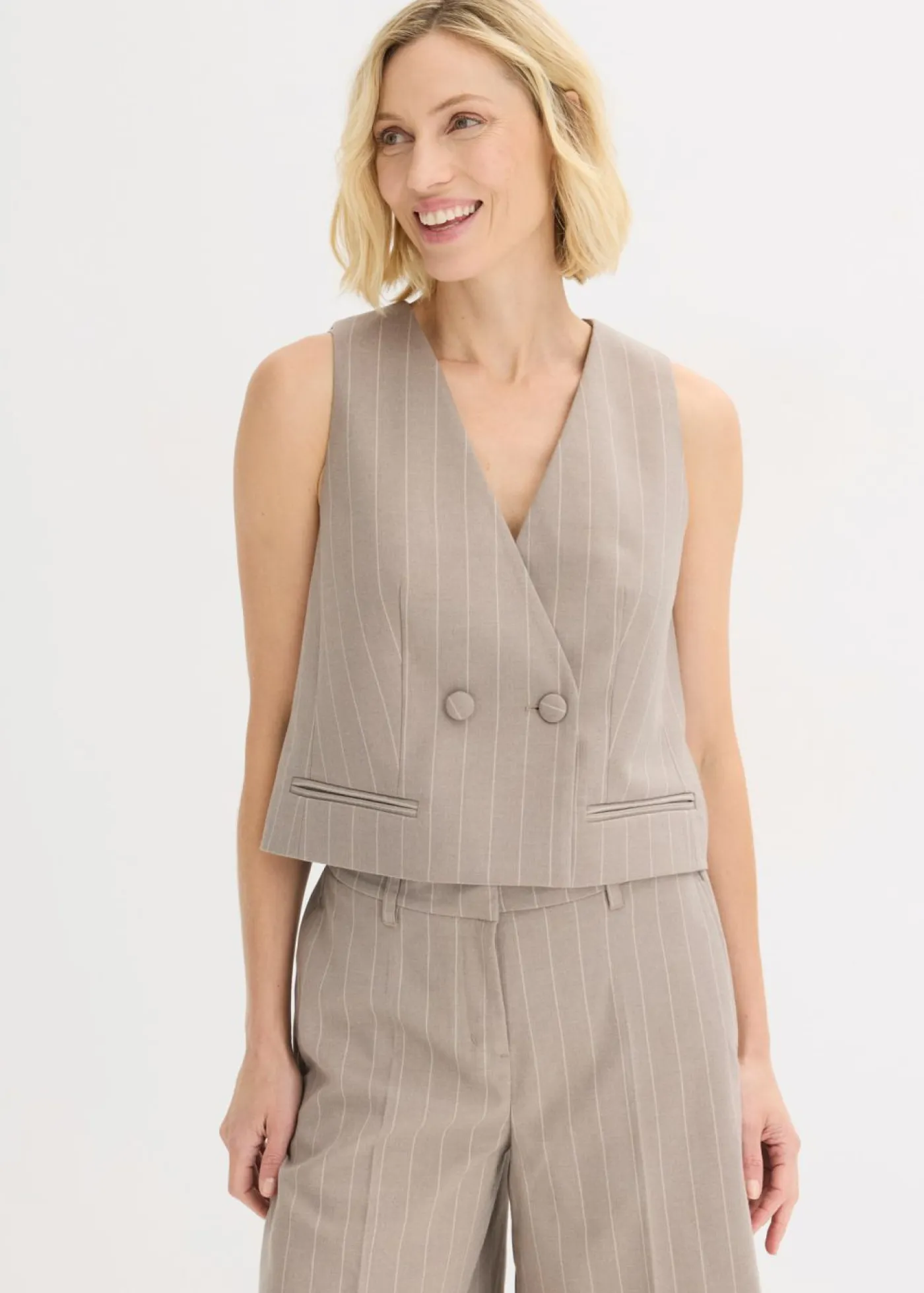 Outlet Chaleco de traje de raya diplomática Mujer Chaquetas Y Abrigos