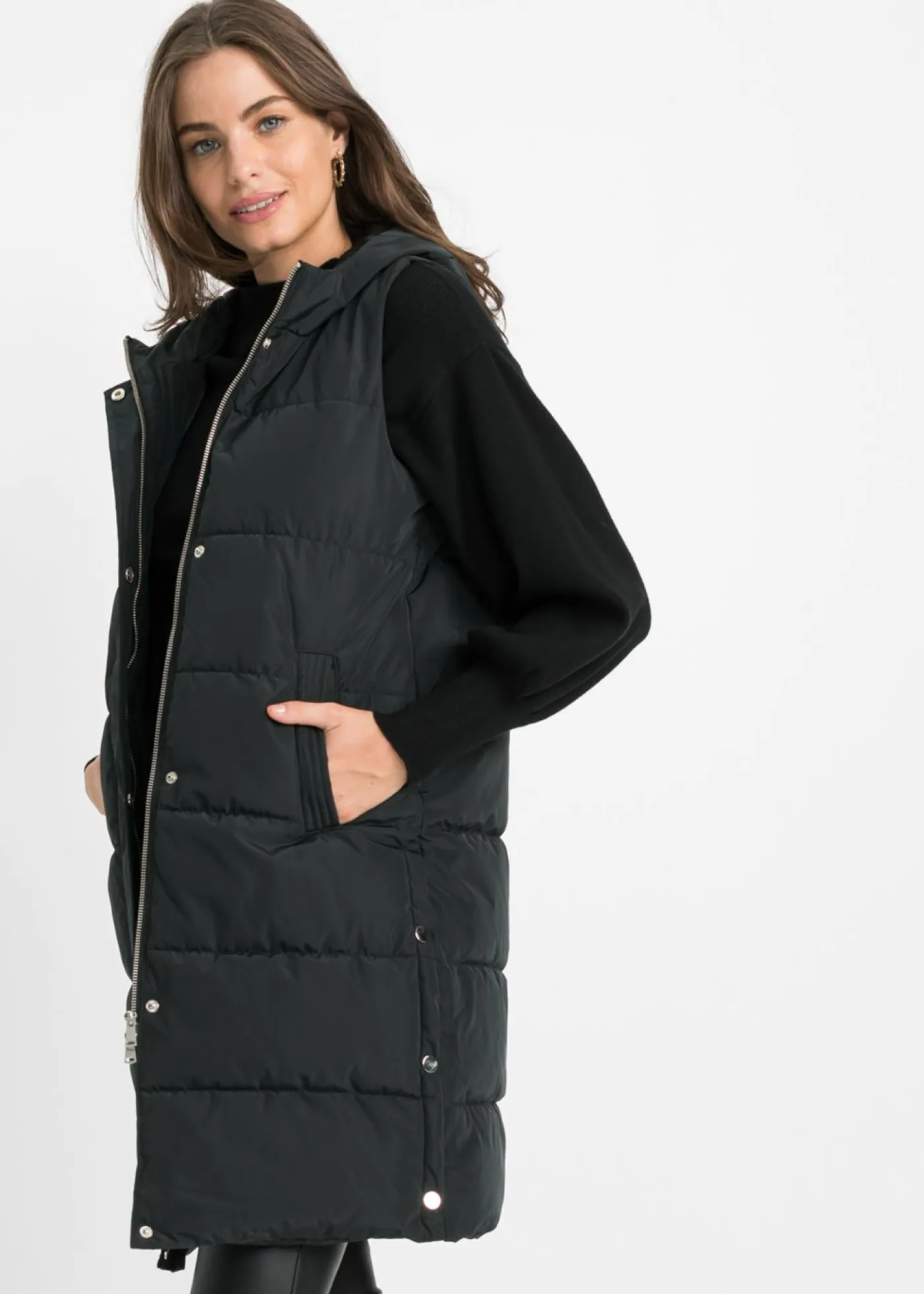 Outlet Chaleco guateado con capucha Mujer Chaquetas Y Abrigos