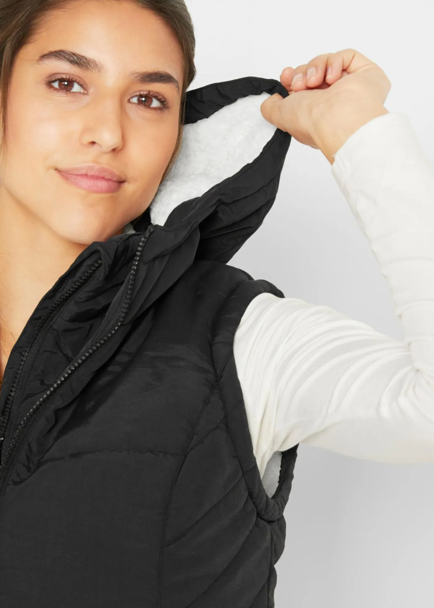 Chaleco guateado con forro polar Mujer Chaquetas Y Abrigos