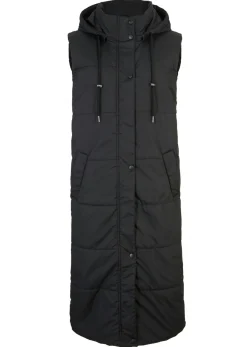 Outlet Chaleco largo acolchado con capucha y aberturas laterales Mujer Chaquetas Y Abrigos
