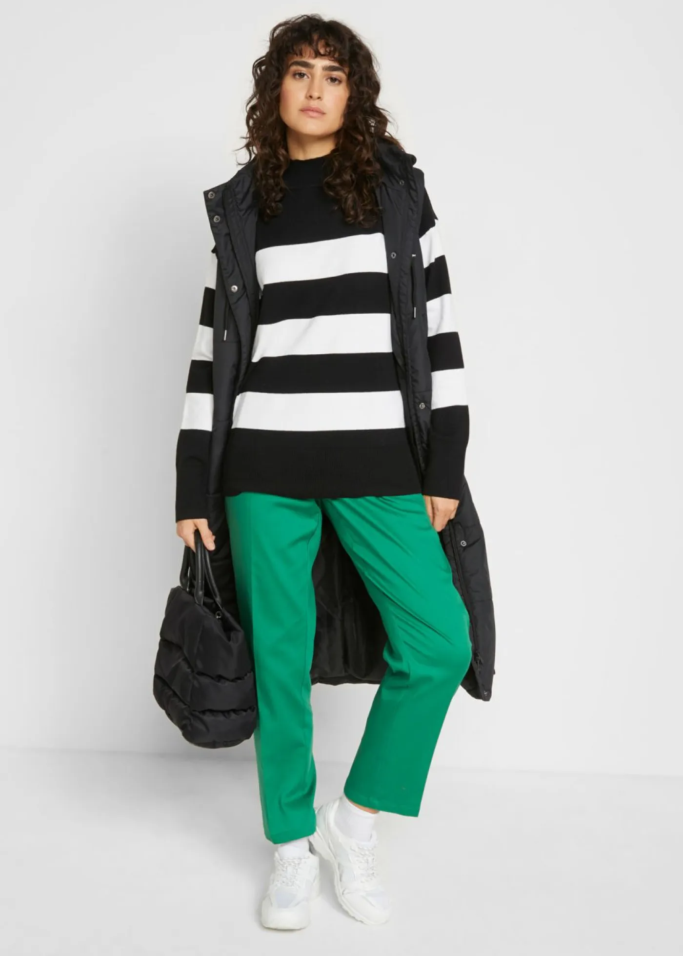 Outlet Chaleco largo acolchado con capucha y aberturas laterales Mujer Chaquetas Y Abrigos