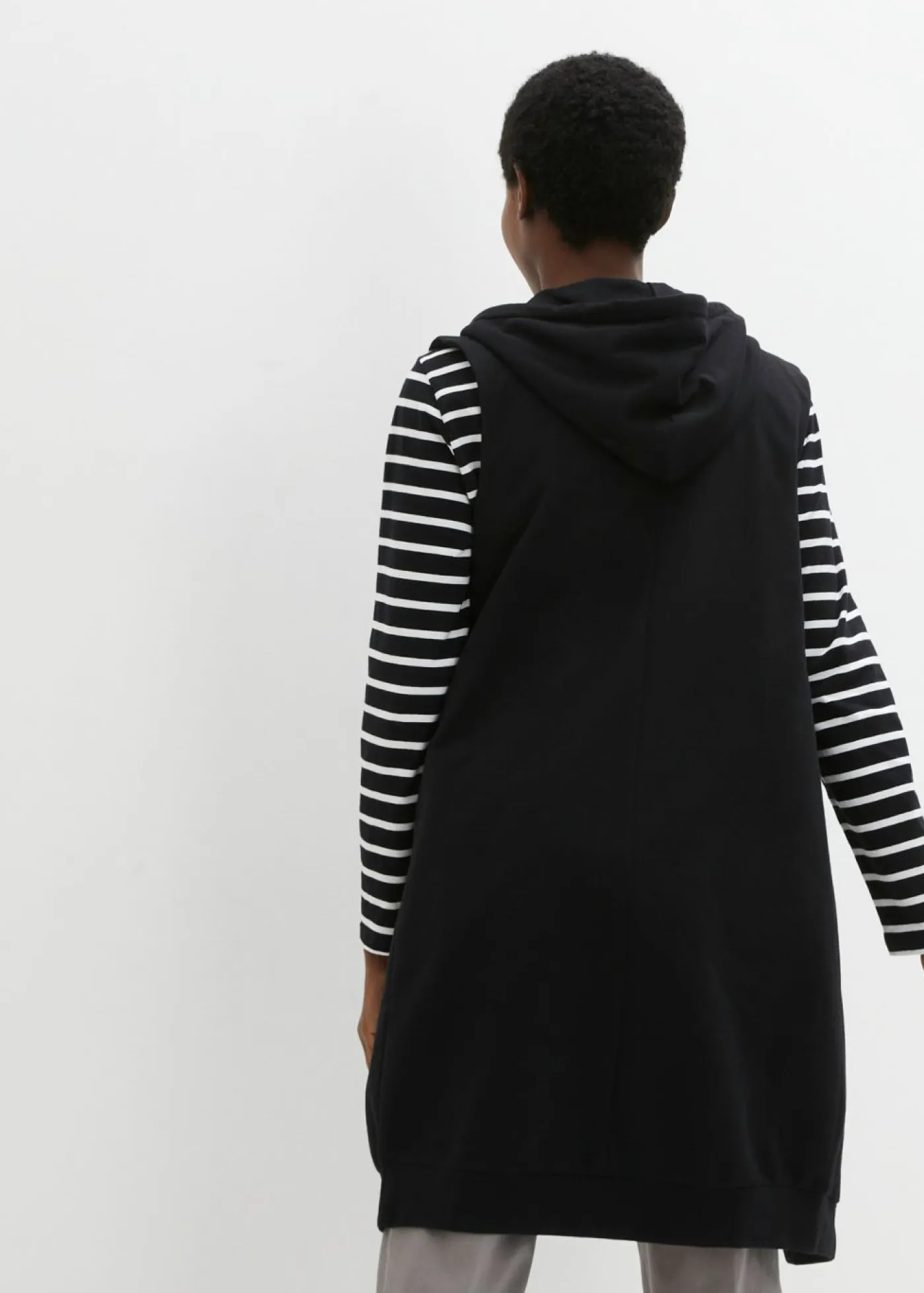 Outlet Chaleco largo tipo sudadera con capucha de mezcla de algodón Mujer Ropa Cómoda|Chaquetas Y Abrigos