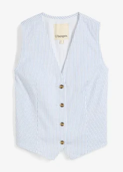 Chaleco vaquero a rayas Mujer Chaquetas Y Abrigos