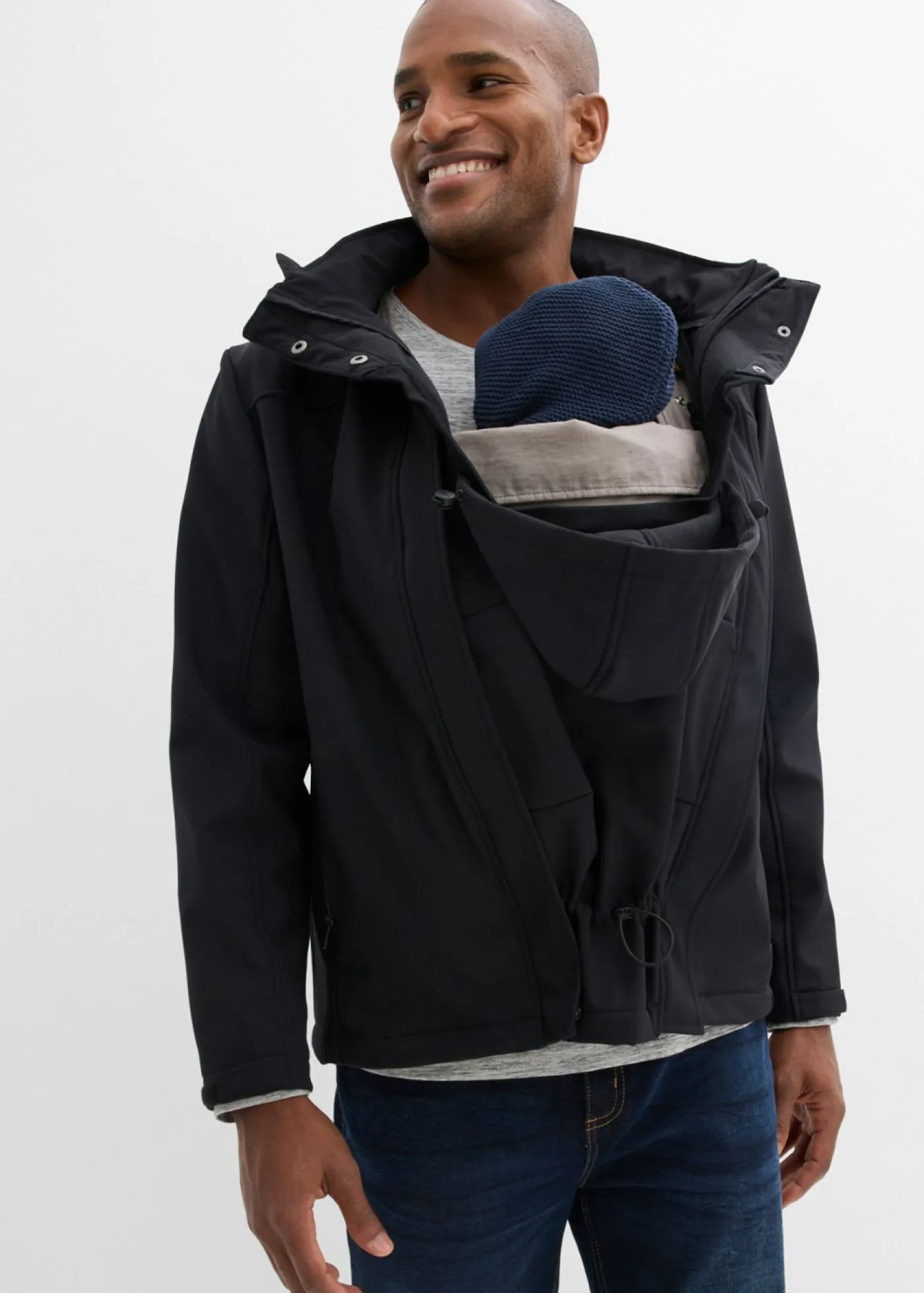 Hot Chaqueta 3 en 1 con función de porteo en la parte delantera y trasera para hombres Mujer Premamá