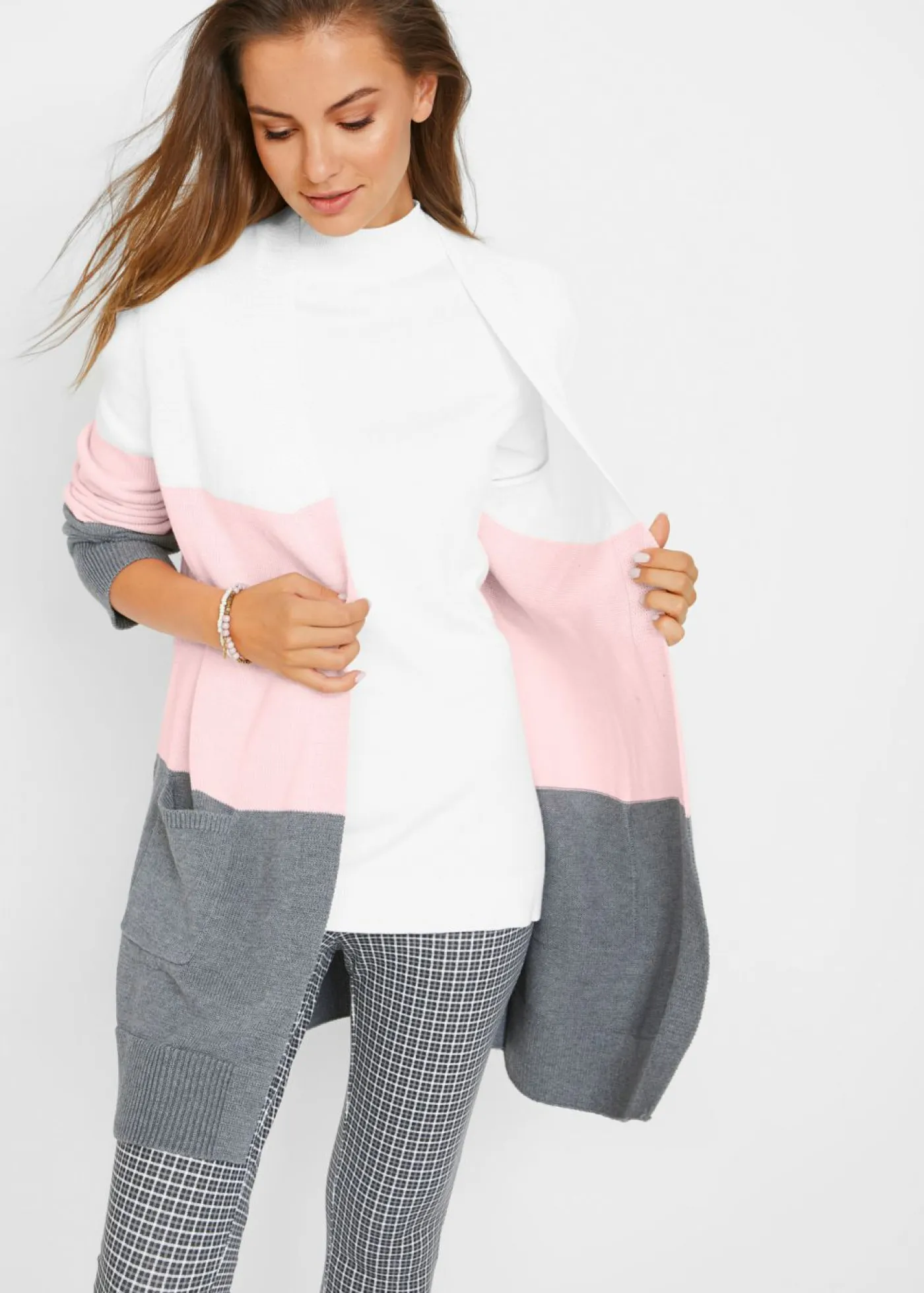 Chaqueta ancha de punto con manga larga Mujer Jerséis|Ropa De Punto