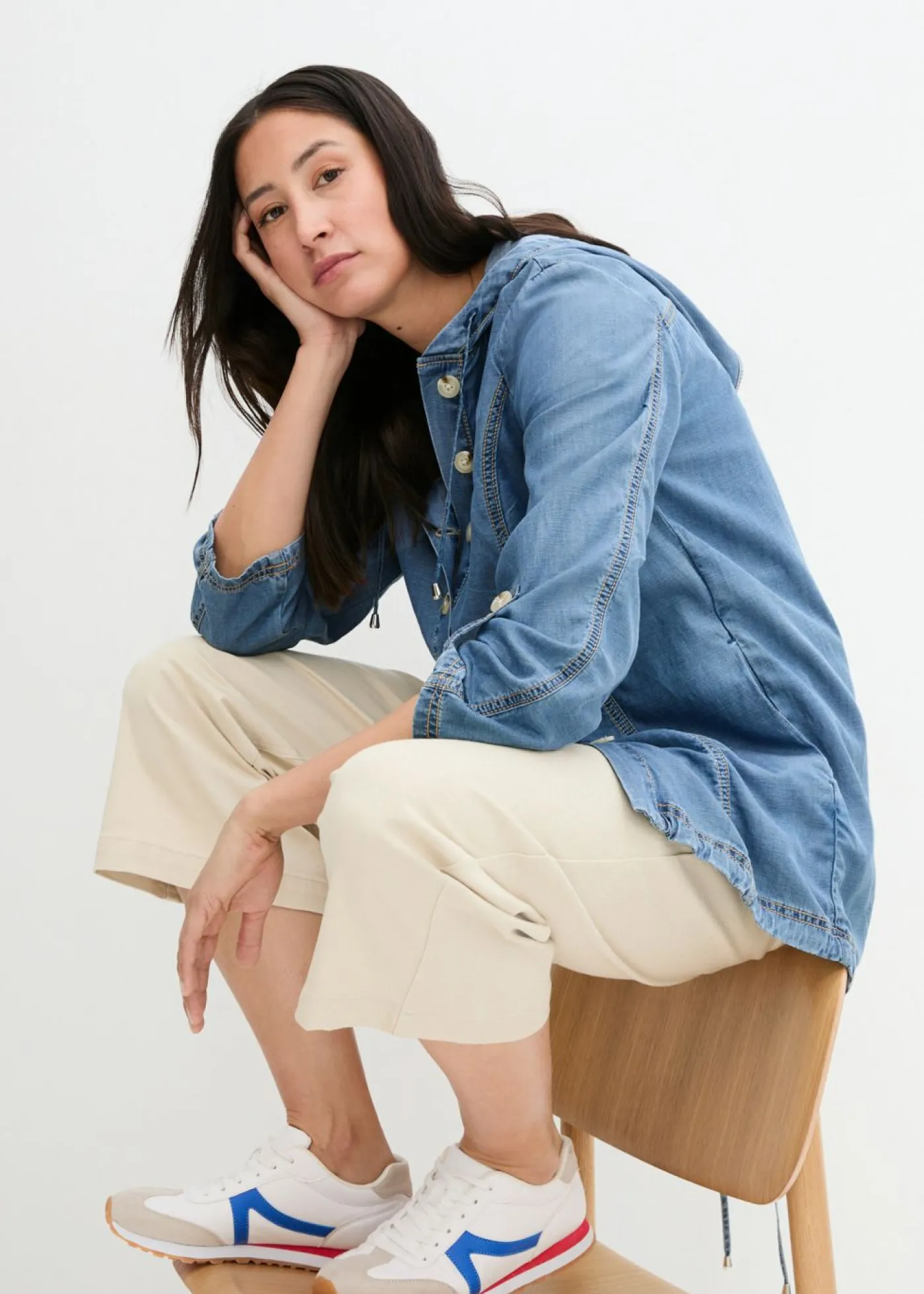 Best Chaqueta camisera con lino refrescante Mujer Chaquetas Y Abrigos