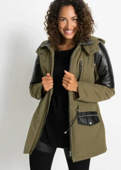Chaqueta con insertos de piel sintética Mujer Chaquetas Y Abrigos
