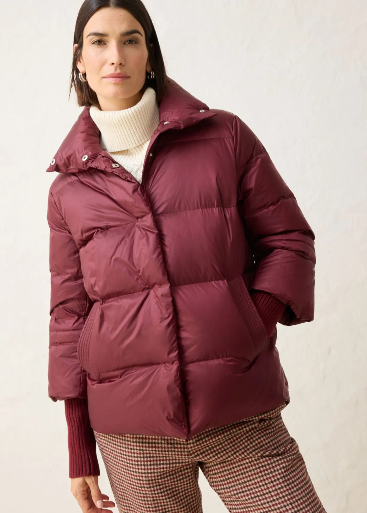 Best Chaqueta con plumón reciclado y mangas de punto Mujer Premium|Chaquetas Y Abrigos