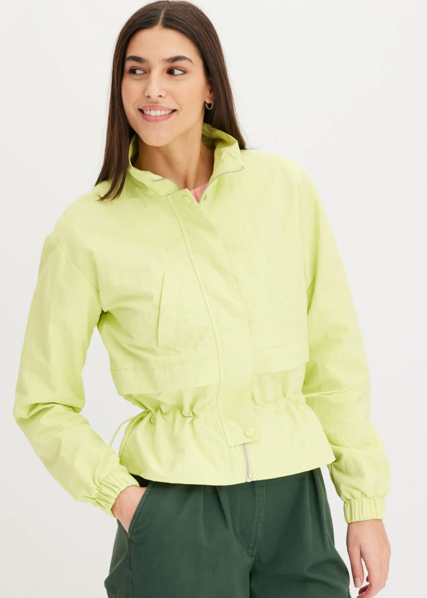 Hot Chaqueta corta con cordón ajustable en la cintura Mujer Chaquetas Y Abrigos
