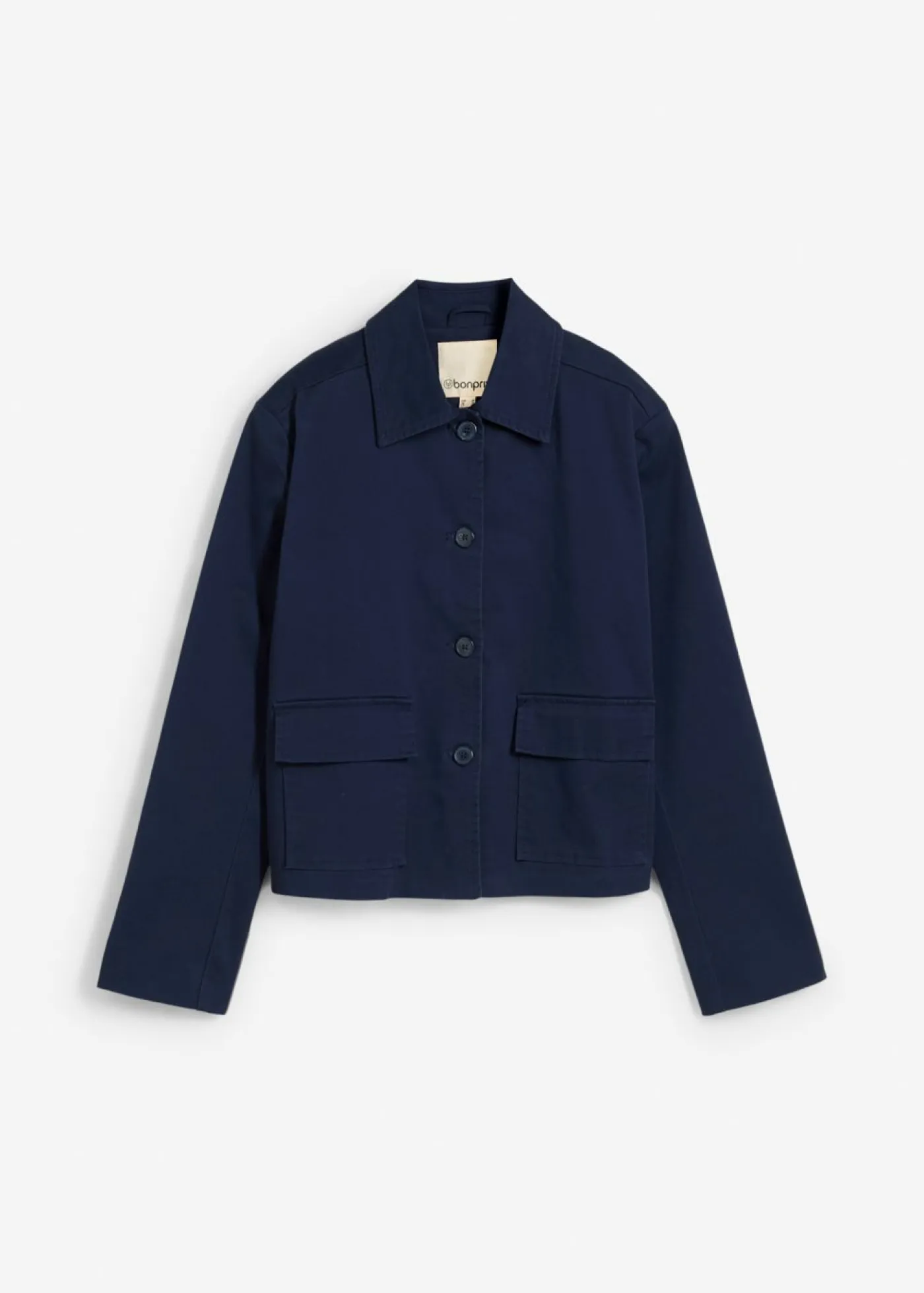Chaqueta corta de entretiempo de mezcla de algodón orgánico elástico Mujer Esenciales|Chaquetas Y Abrigos
