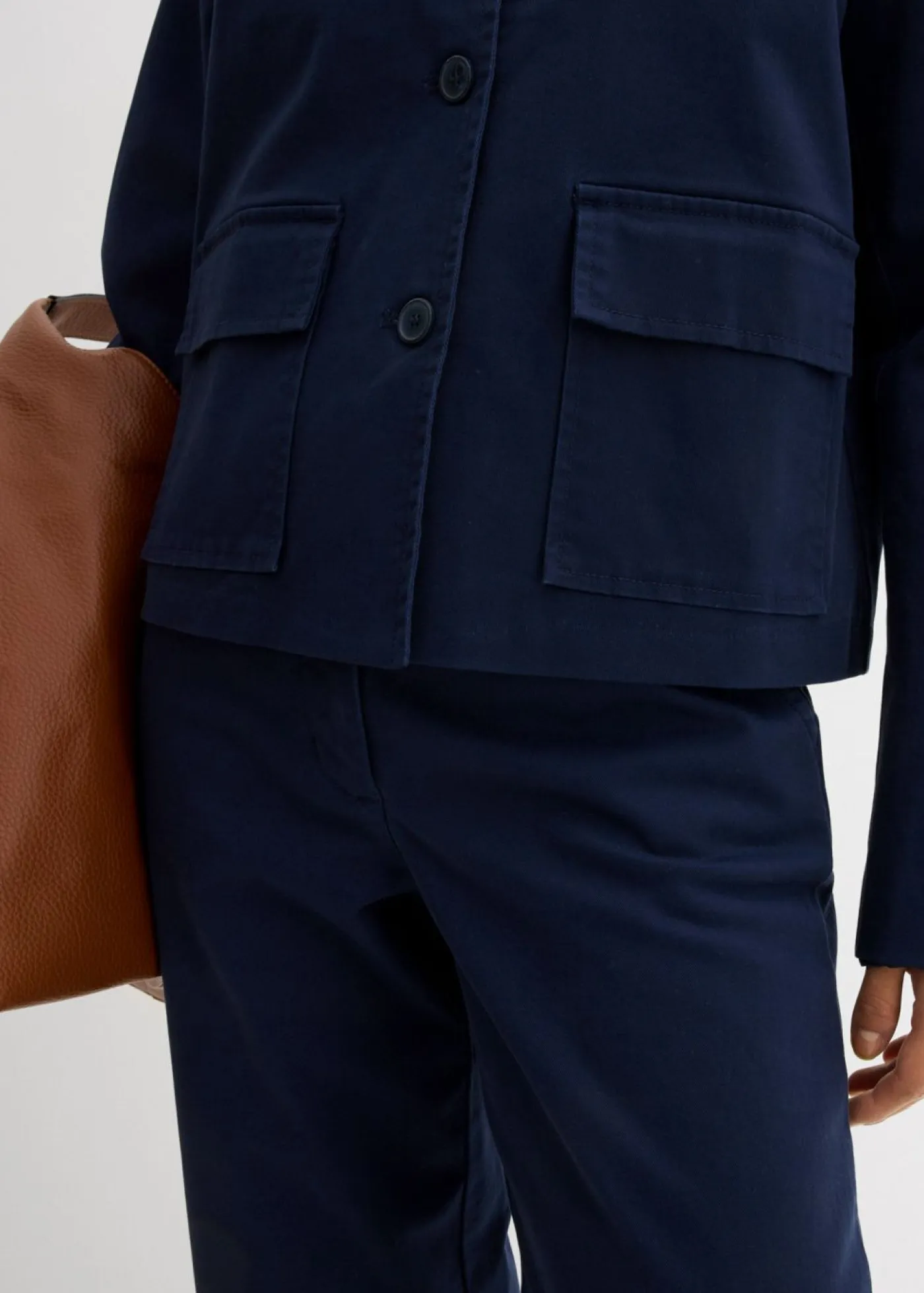 Chaqueta corta de entretiempo de mezcla de algodón orgánico elástico Mujer Esenciales|Chaquetas Y Abrigos