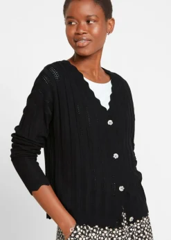 Outlet Chaqueta corta de punto ajour Mujer Jerséis|Novedades