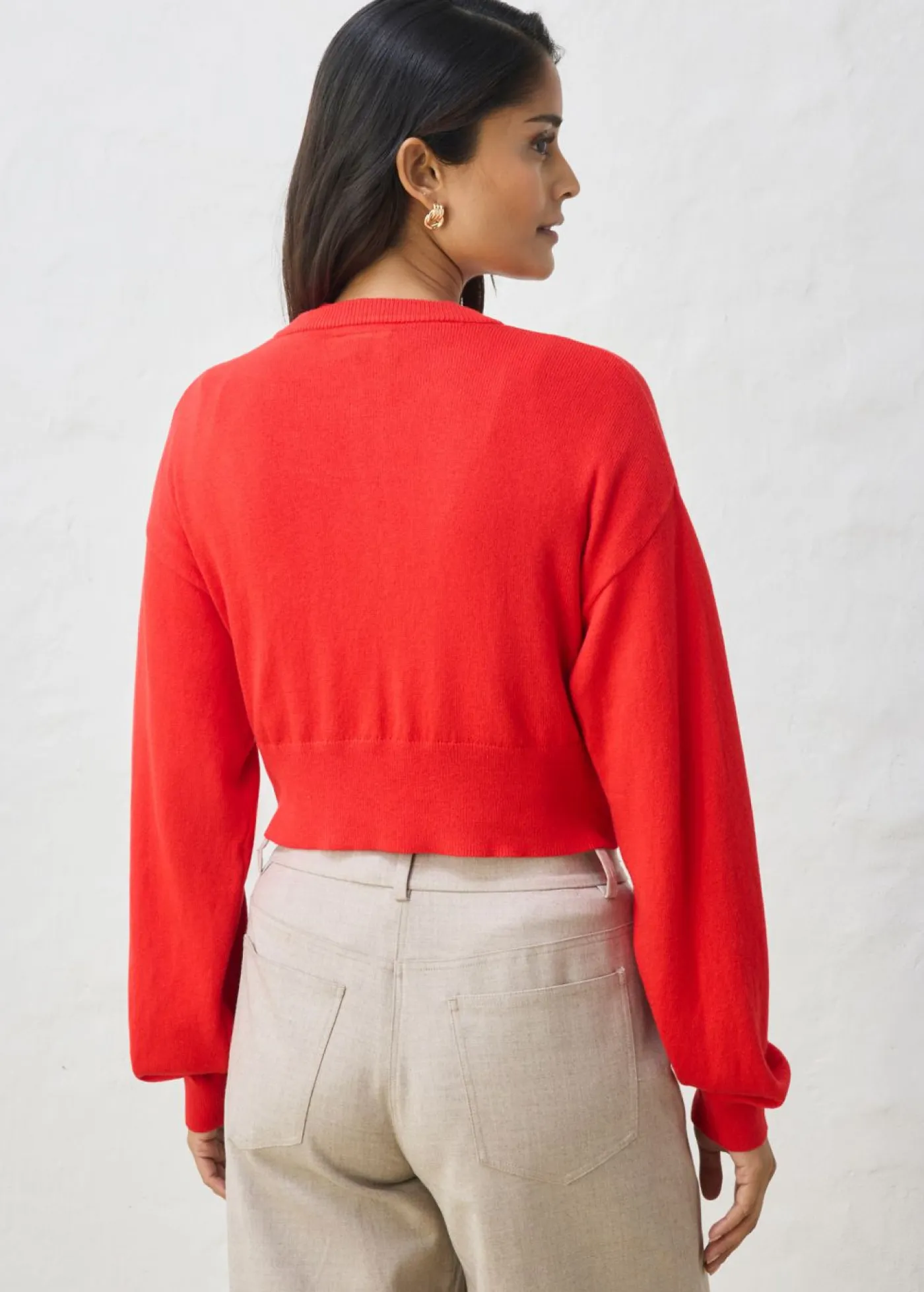Sale Chaqueta corta de punto con contenido de seda Mujer Premium|Jerséis