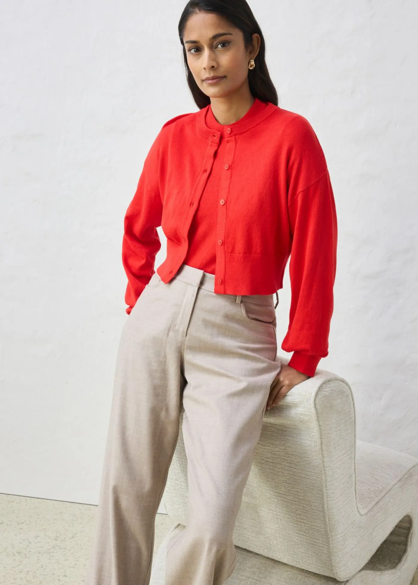 Sale Chaqueta corta de punto con contenido de seda Mujer Premium|Jerséis