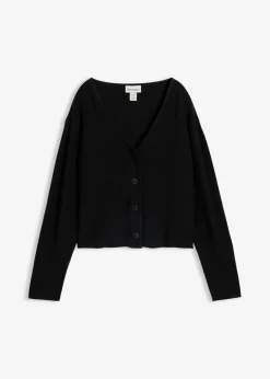 Sale Chaqueta corta de punto de algodón orgánico puro Mujer Básicos|Jerséis