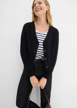 Sale Chaqueta corta de punto de algodón orgánico puro Mujer Básicos|Jerséis