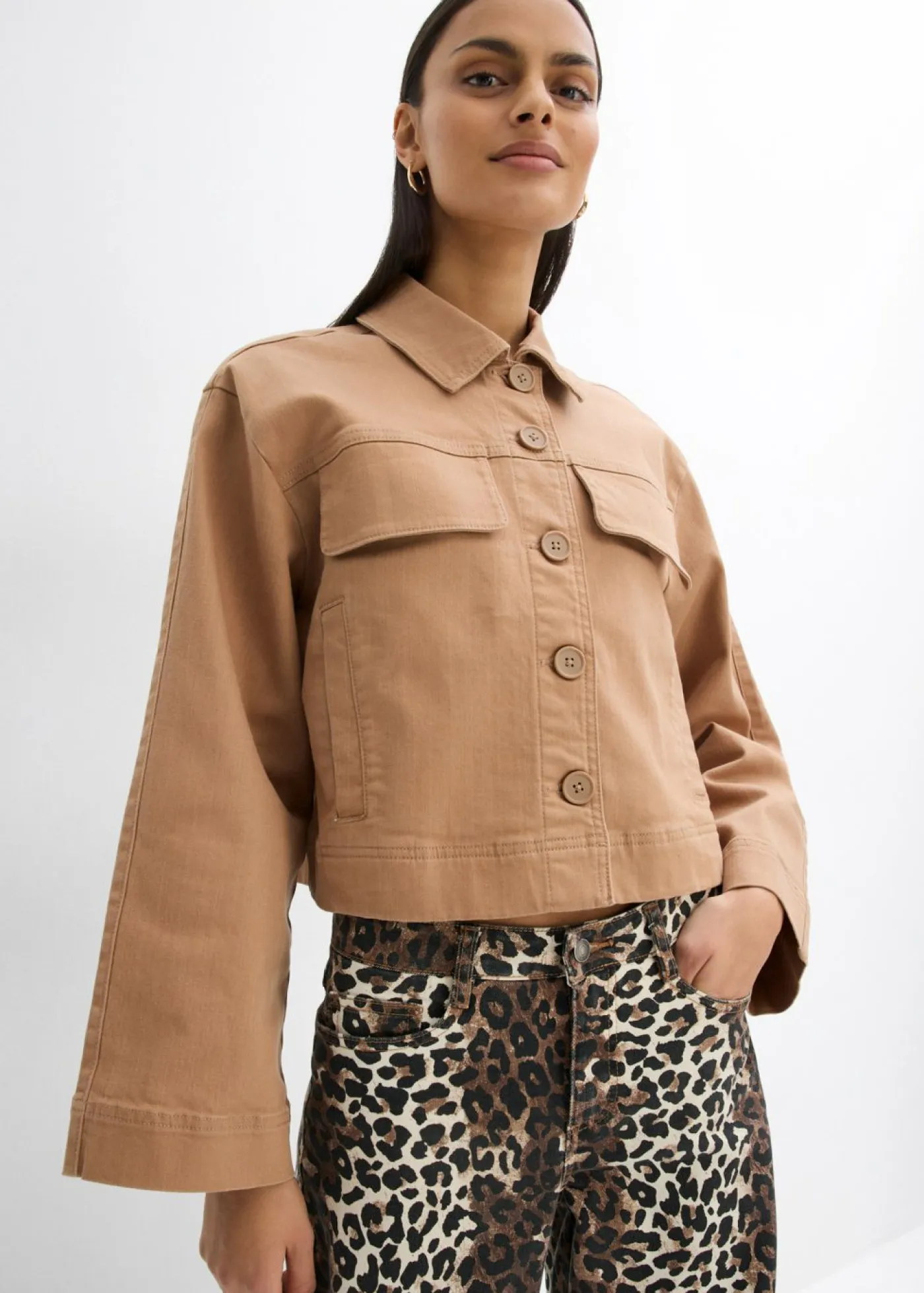 Hot Chaqueta corta de sarga Mujer Chaquetas Y Abrigos