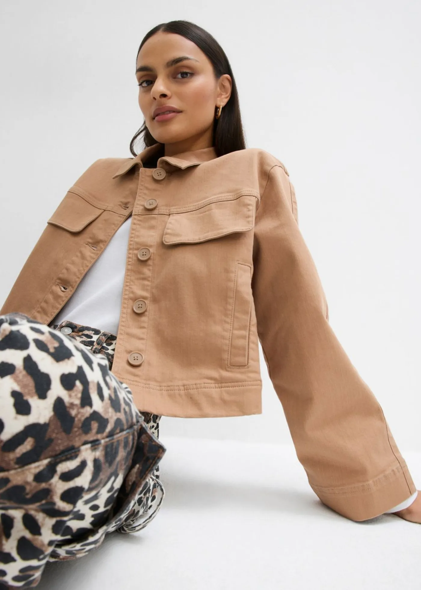 Hot Chaqueta corta de sarga Mujer Chaquetas Y Abrigos