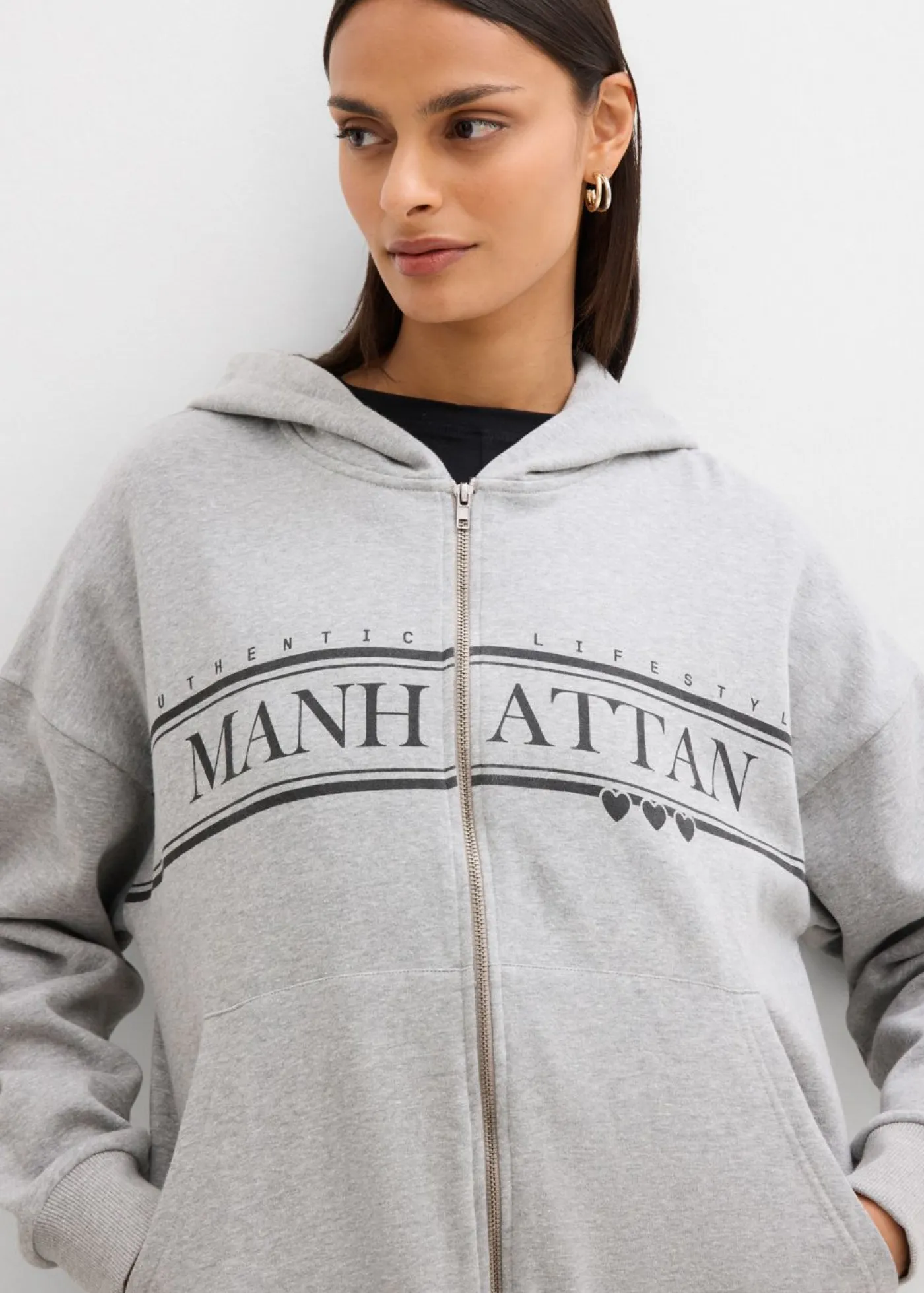 Sale Chaqueta de chándal ancha con capucha de algodón orgánico puro Mujer Ropa Cómoda