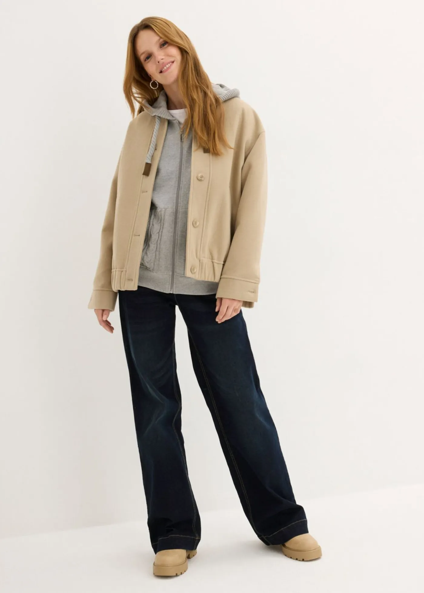 New Chaqueta de chándal con capucha de punto y bolsillo Mujer Ropa Cómoda