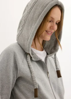 New Chaqueta de chándal con capucha de punto y bolsillo Mujer Ropa Cómoda