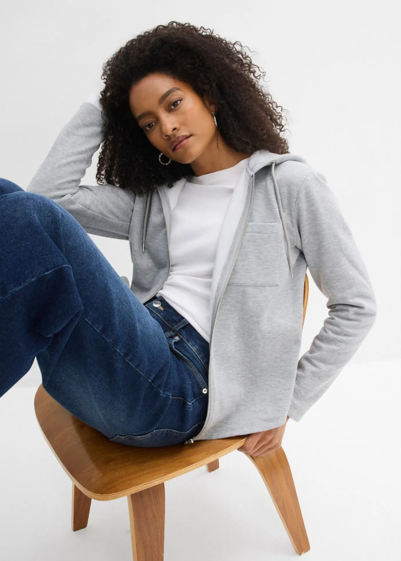 Discount Chaqueta de chándal con capucha y poliéster reciclado Mujer Ropa Cómoda