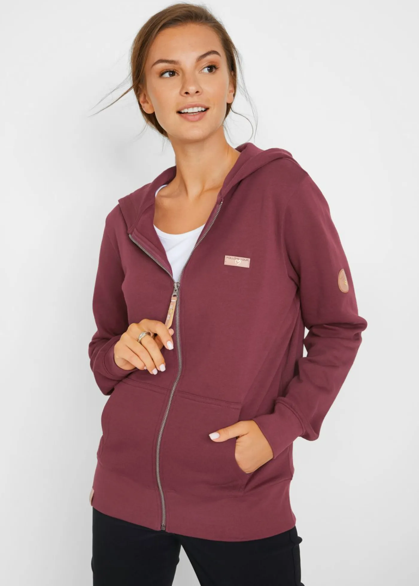 Chaqueta de chándal de algodón puro con capucha Mujer Ropa Cómoda