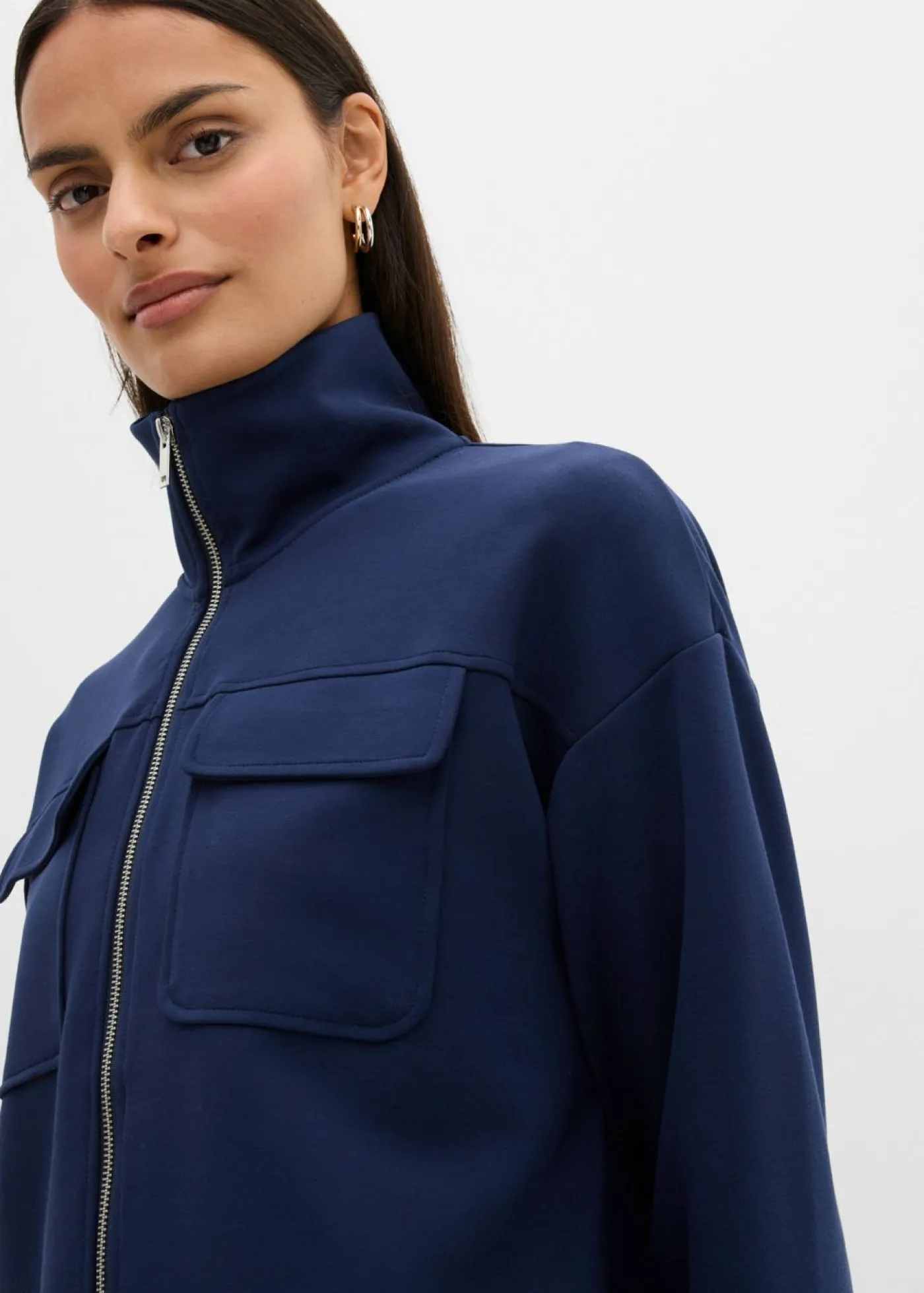 Discount Chaqueta de chándal de mezcla de viscosa ligeramente brillante Mujer Esenciales|Ropa Cómoda