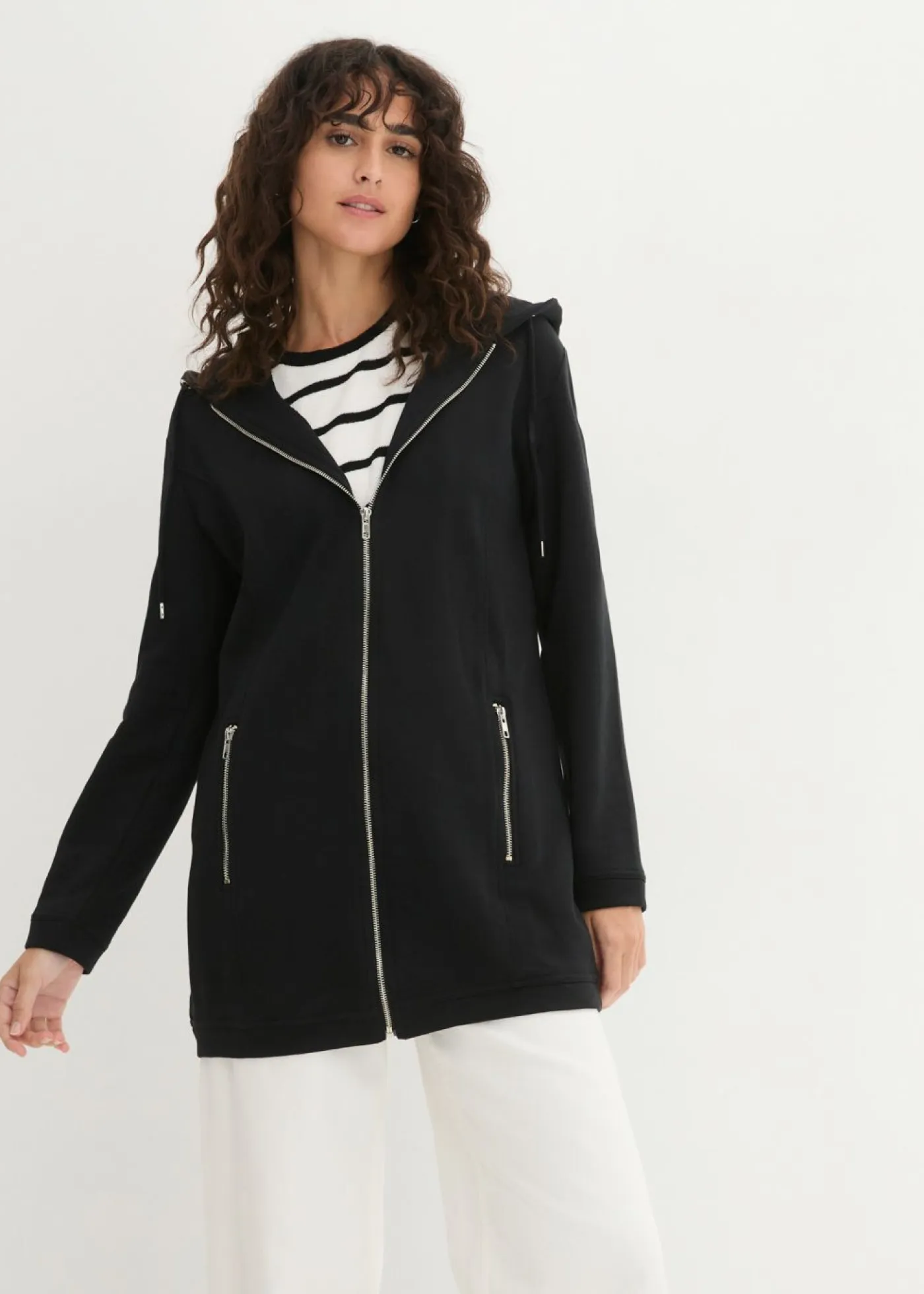 New Chaqueta de chándal larga con bolsillos con cremallera Mujer Ropa Cómoda