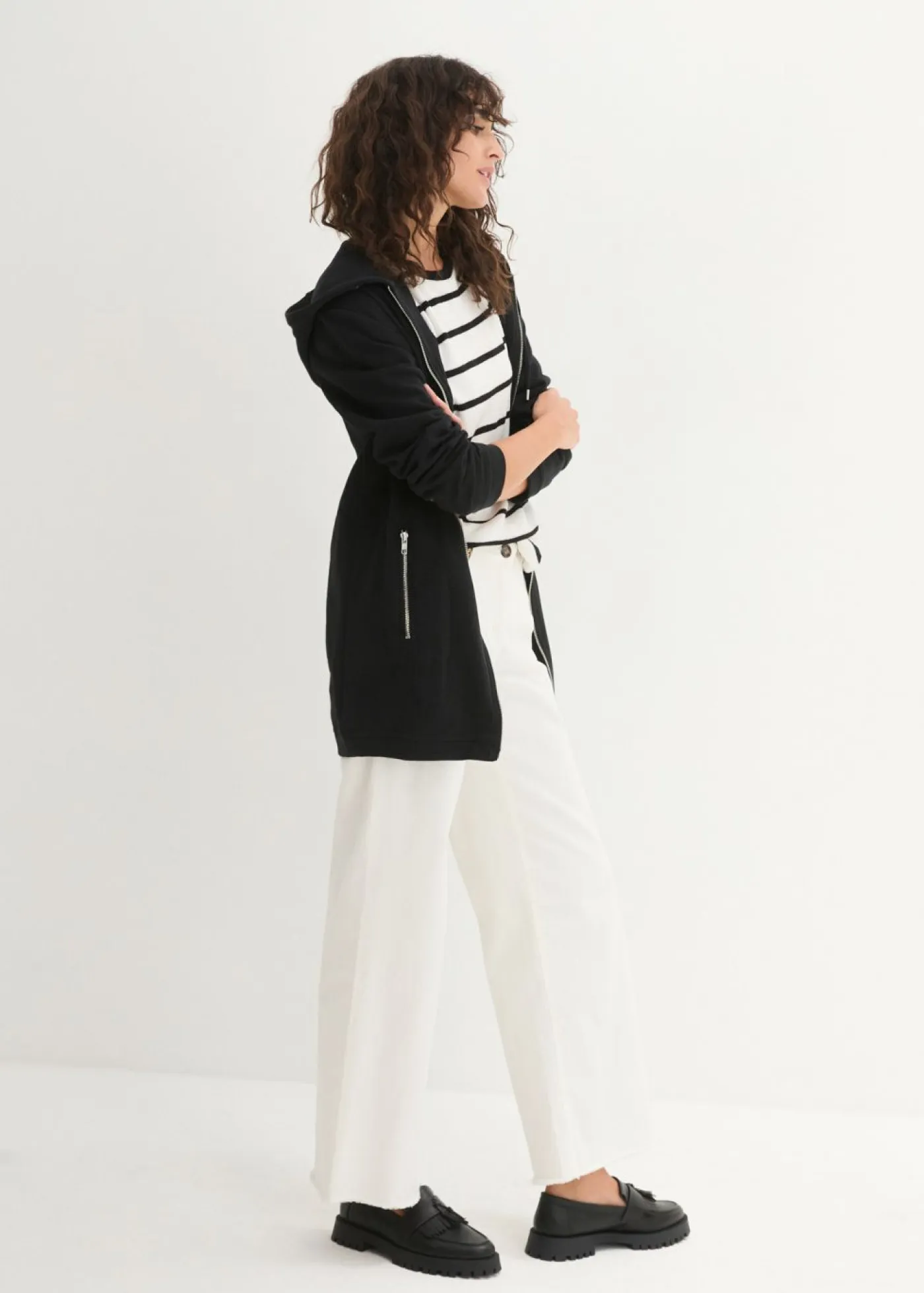 New Chaqueta de chándal larga con bolsillos con cremallera Mujer Ropa Cómoda