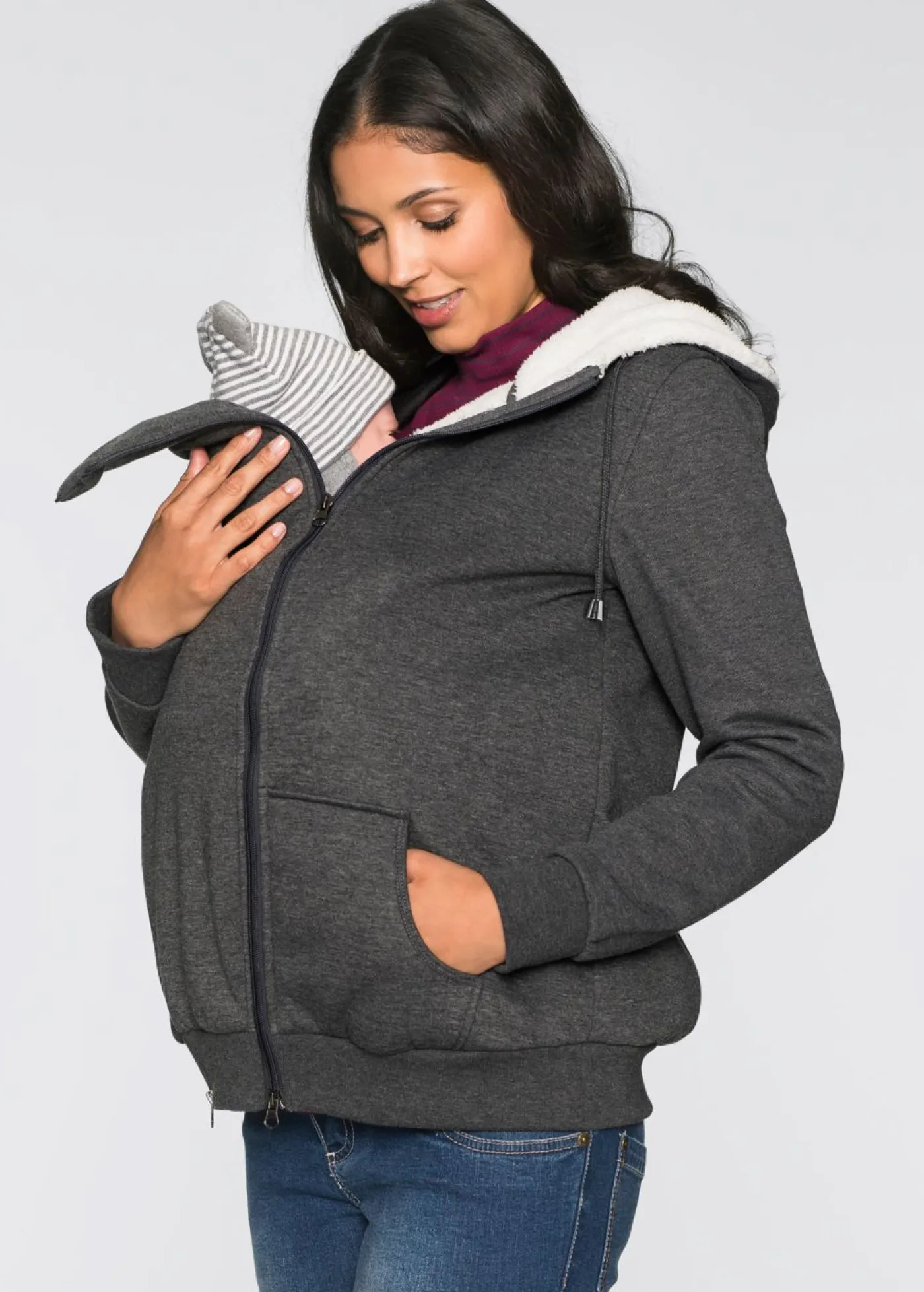 Best Chaqueta de chándal premamá y de porteo, 3 en 1, con interior esponjoso Mujer Premamá