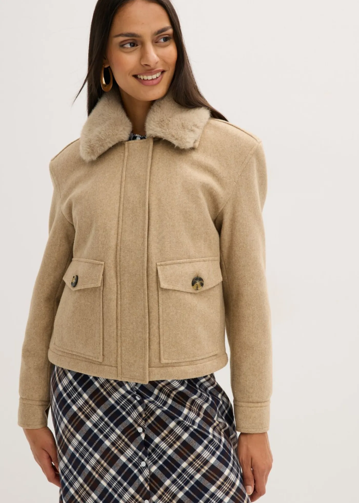 Best Chaqueta de invierno con aspecto de lana Mujer Chaquetas Y Abrigos