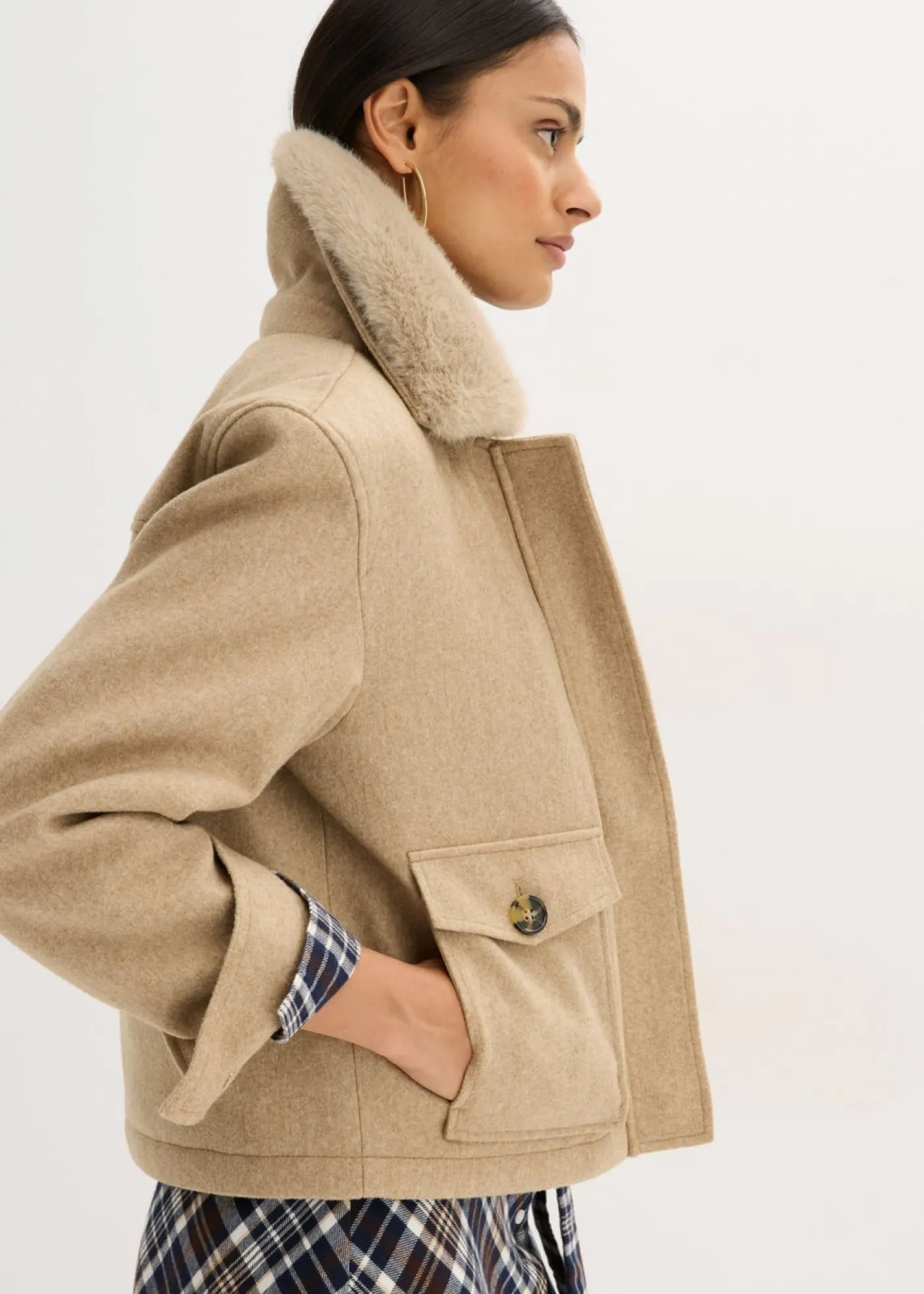 Best Chaqueta de invierno con aspecto de lana Mujer Chaquetas Y Abrigos