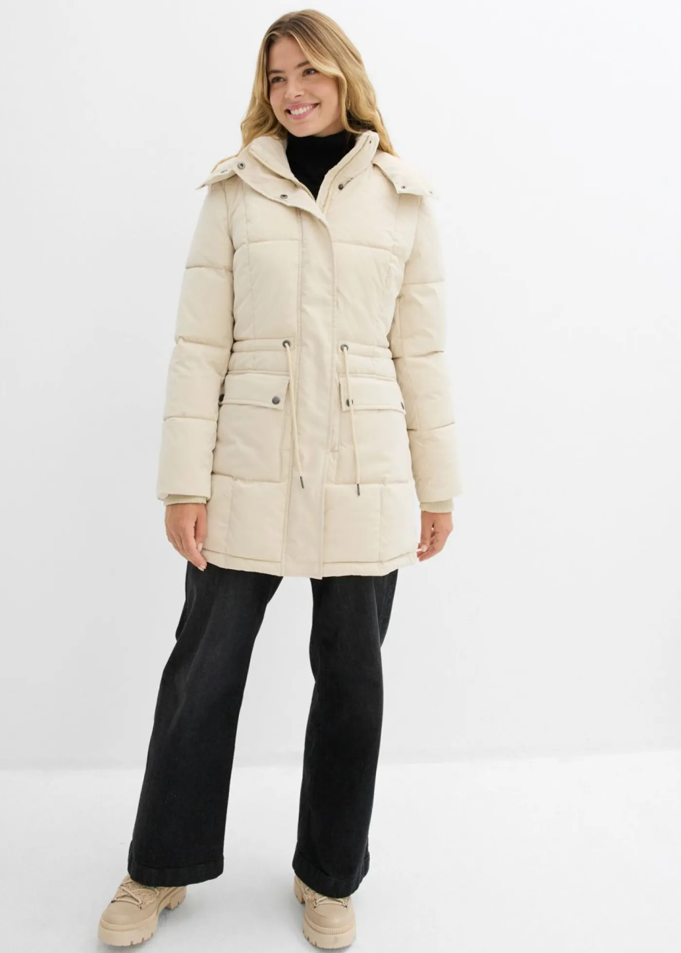 Clearance Chaqueta de invierno con cintura ajustable Mujer Chaquetas Y Abrigos
