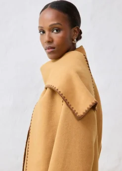 Clearance Chaqueta de lana con bordado decorativo (conjunto de 2 piezas con bufanda) Mujer Premium|Chaquetas Y Abrigos