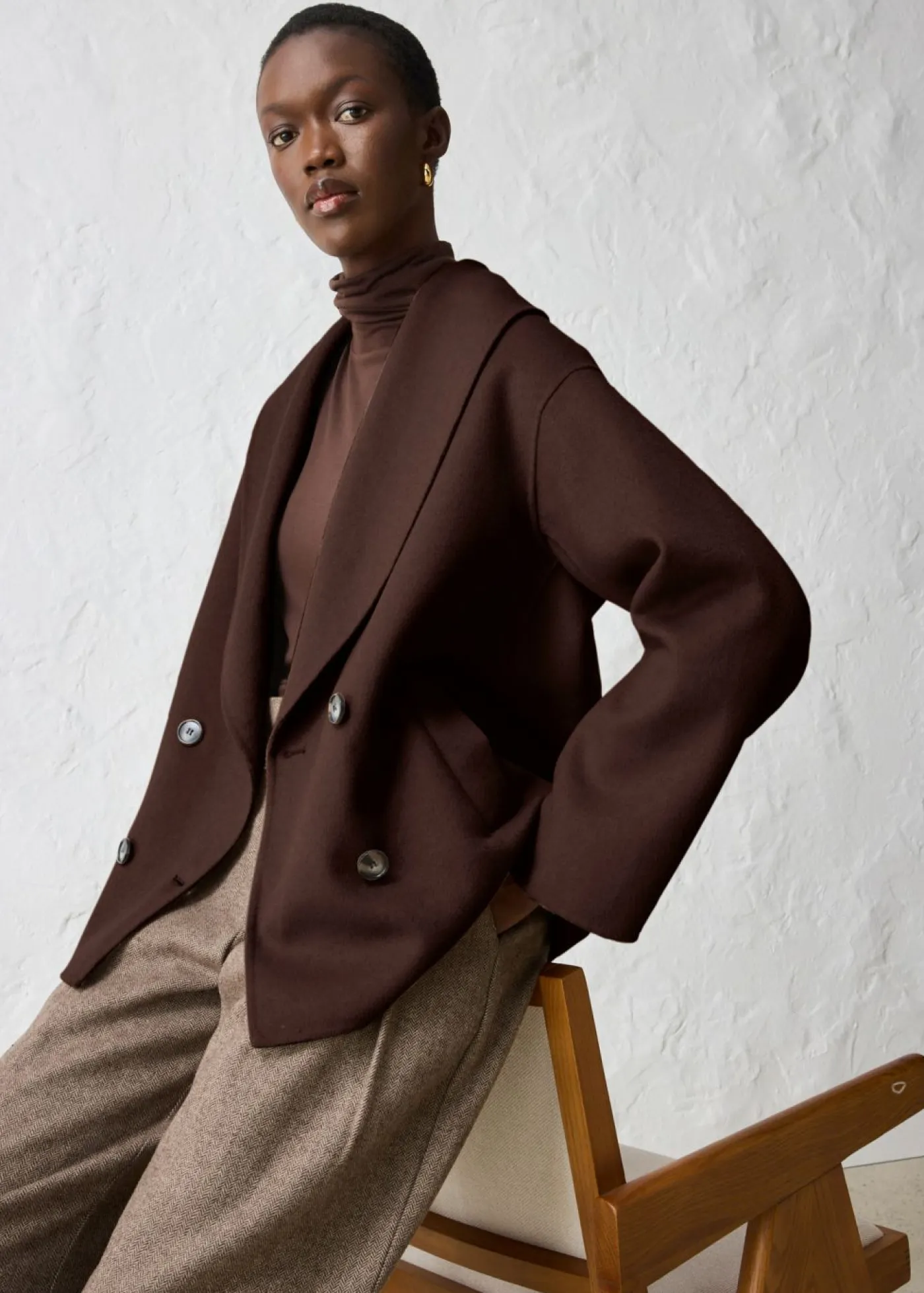 Discount Chaqueta de mezcla de lana suave Mujer Premium|Chaquetas Y Abrigos