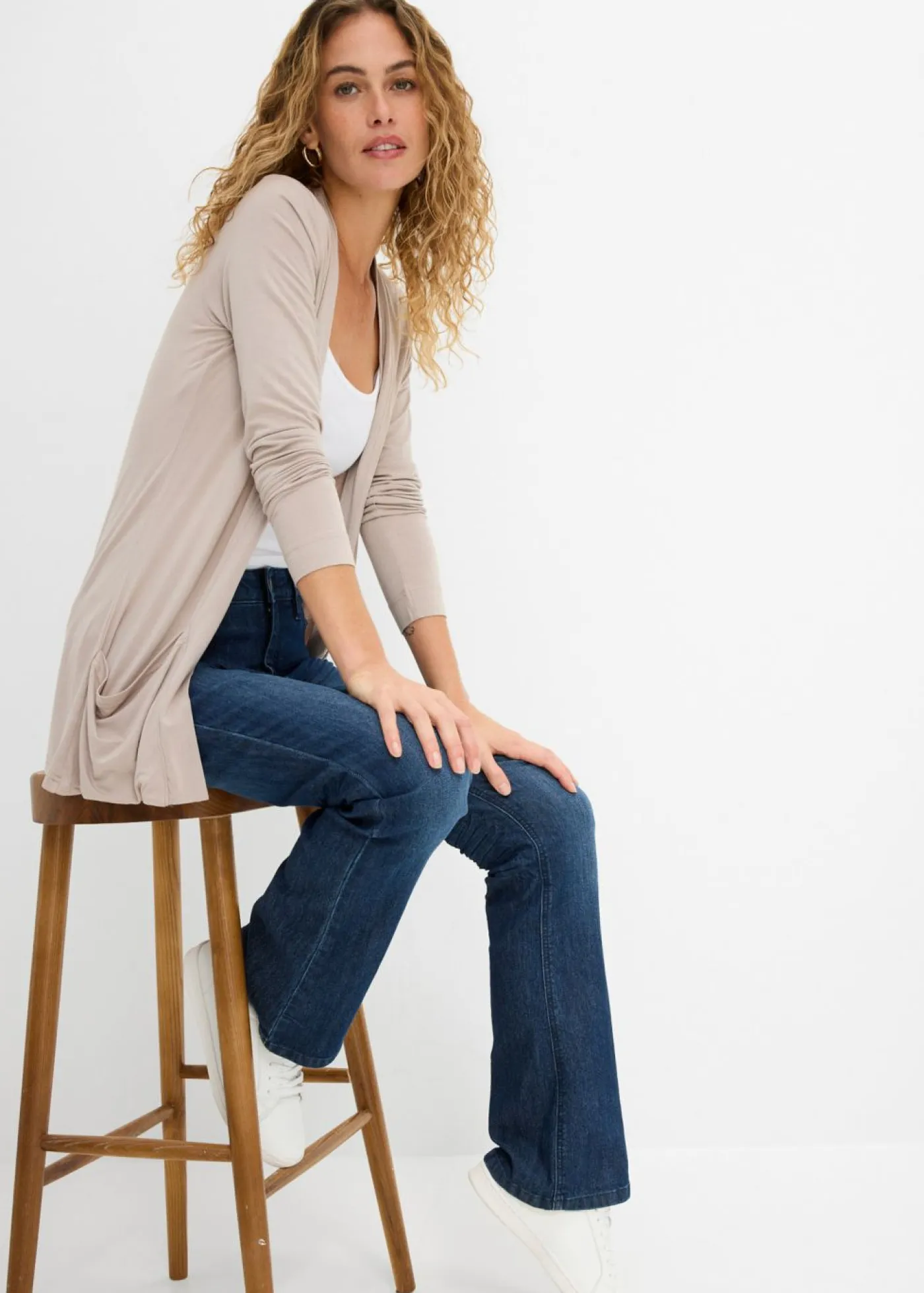 Chaqueta de mezcla de viscosa suave Mujer Básicos|Camisetas