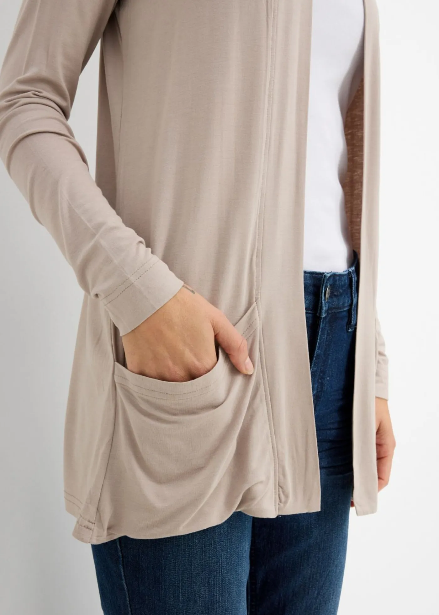 Chaqueta de mezcla de viscosa suave Mujer Básicos|Camisetas