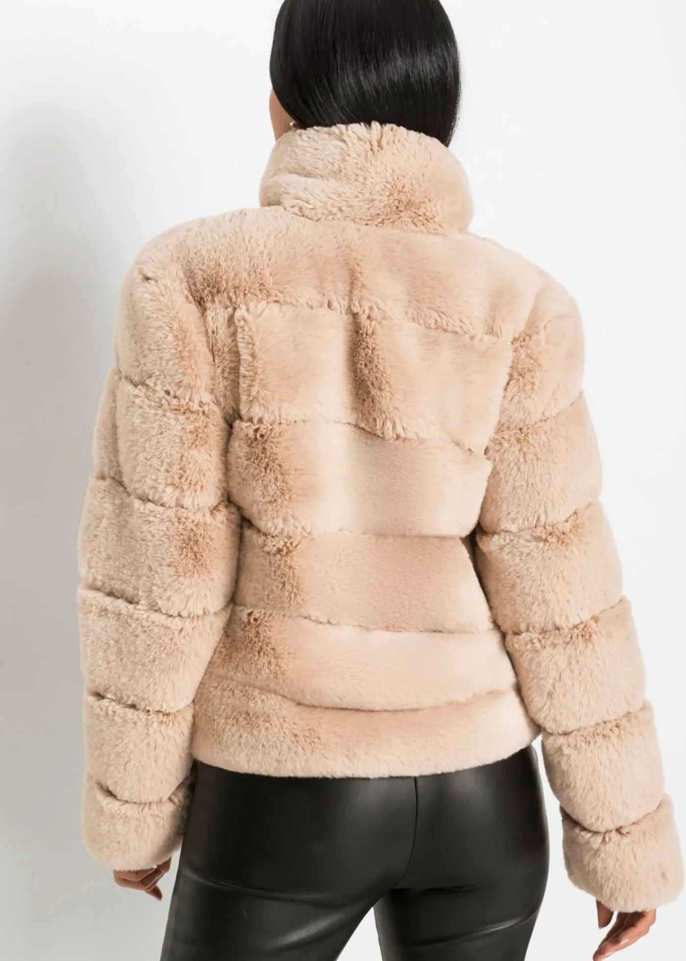 Outlet Chaqueta de pelo sintético con cremallera Mujer Chaquetas Y Abrigos