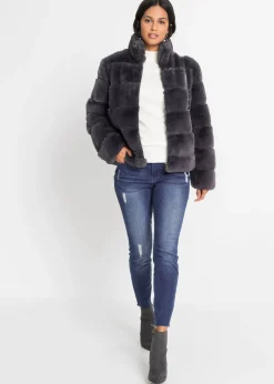 Discount Chaqueta de pelo sintético con cremallera Mujer Chaquetas Y Abrigos